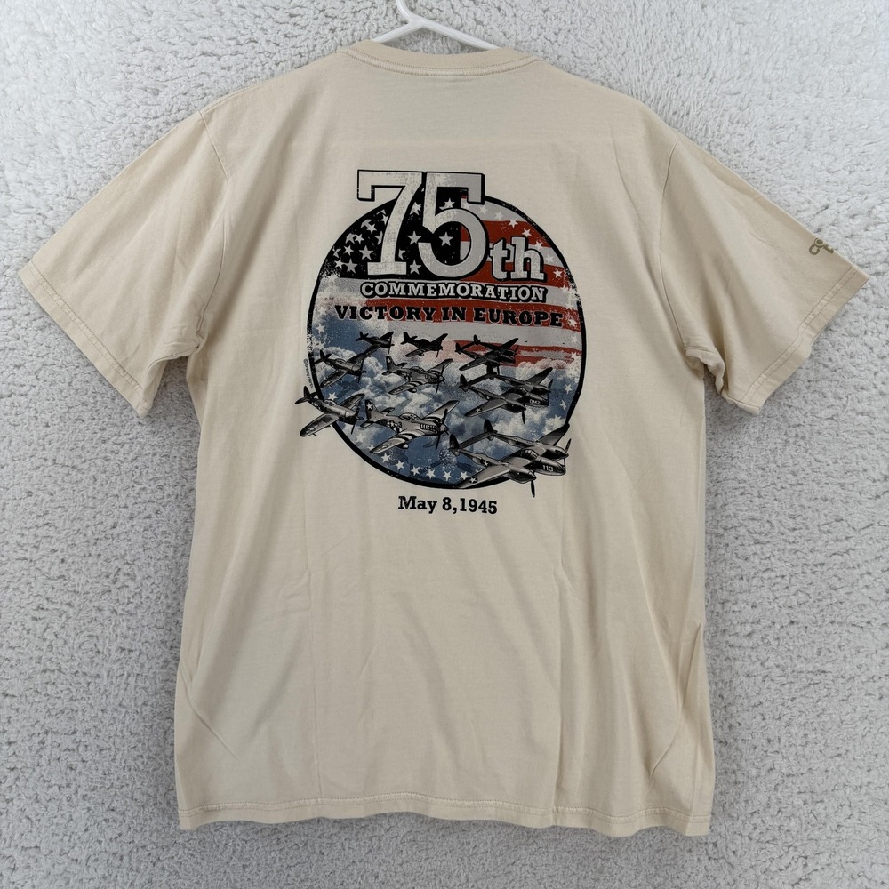 Crazy Shirts Mens Medium White WWII 75th Victory In Europe Tee T-Shirt NWT
